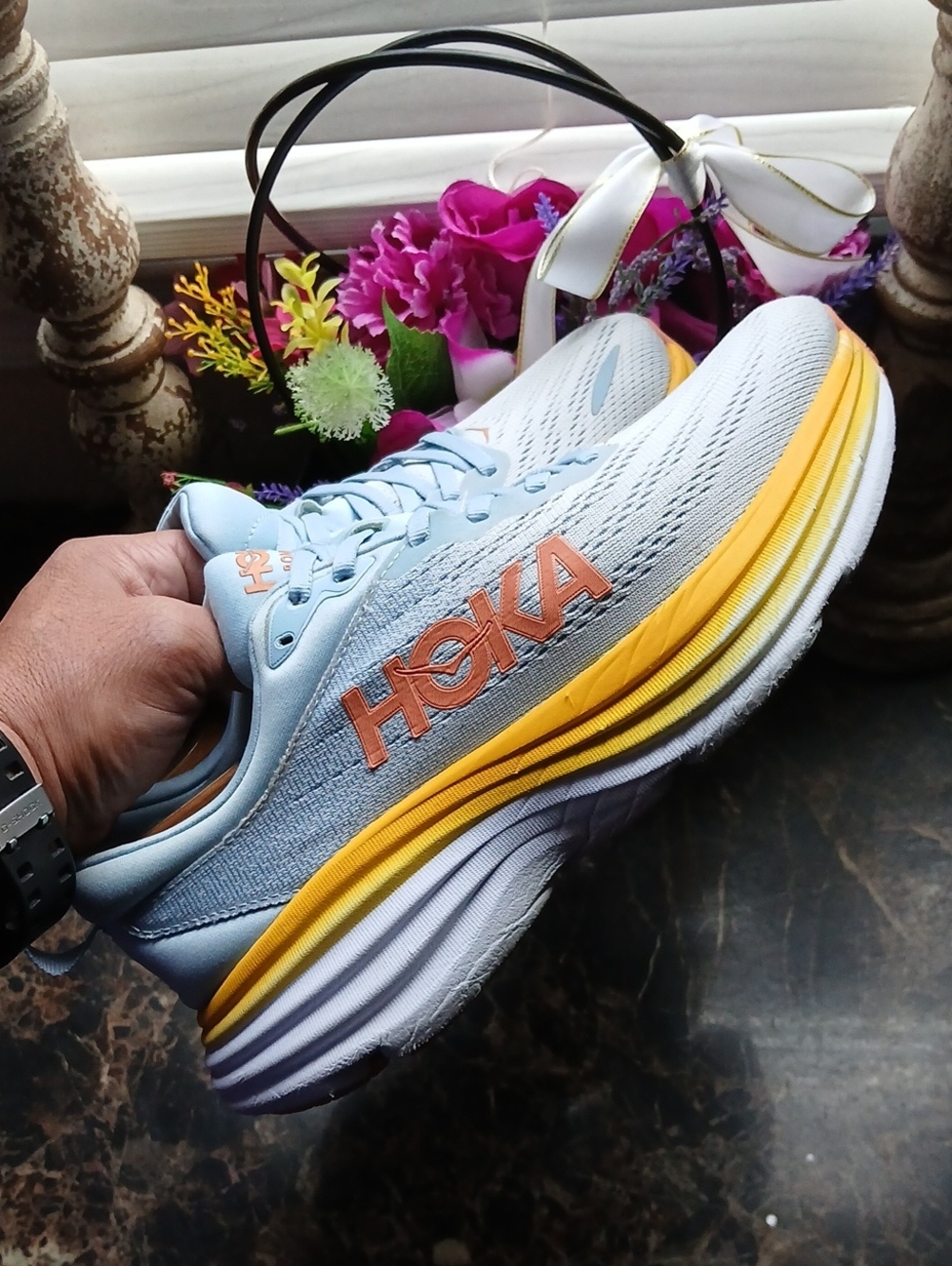 Hoka One Bondi 8 Comfort/Lifestyle Medical Field Shoes Size 7.5D Wide for Women - Picture 7 of 12